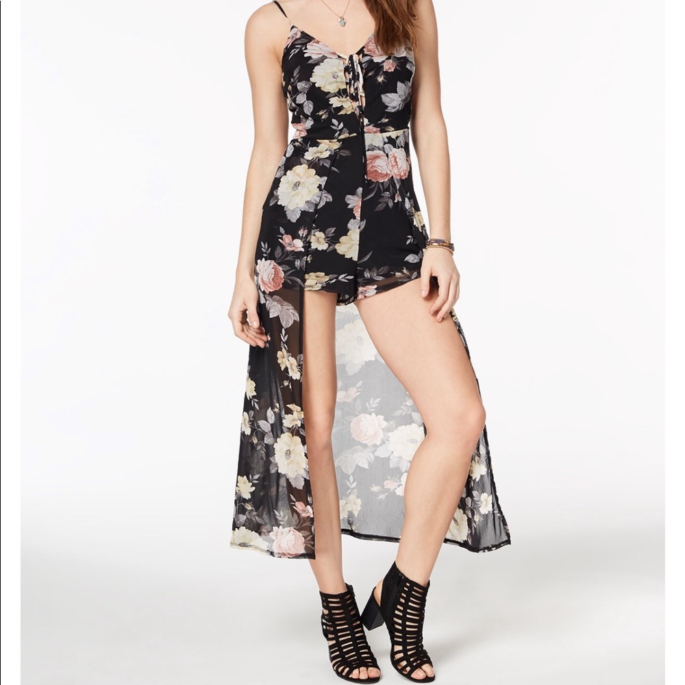 Romper printed floral dress